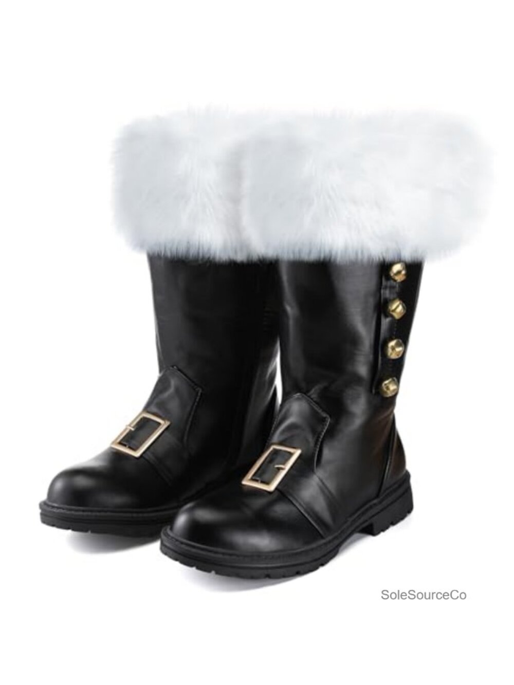 Faux Leather Santa Boots Wide Calf Christmas Costume Boots